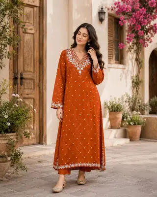 2 Pcs Women's Unstitched Embroidered Suit