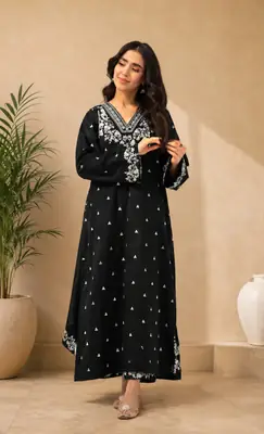 2 Pcs Women's Unstitched Embroidered Suit