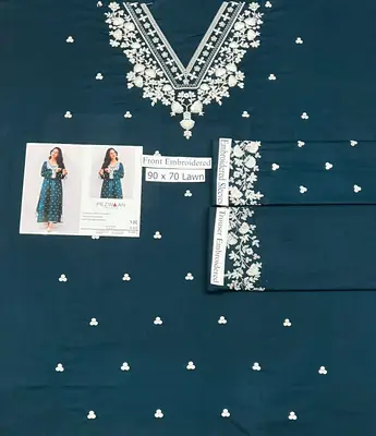 2 Pcs Women's Unstitched Embroidered Suit thumbnail 2
