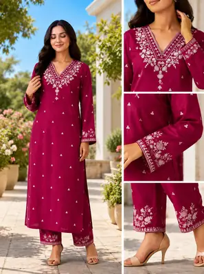 2 Pcs Women's Unstitched Embroidered Suit
