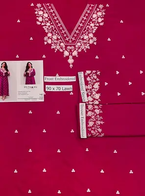 2 Pcs Women's Unstitched Embroidered Suit thumbnail 2