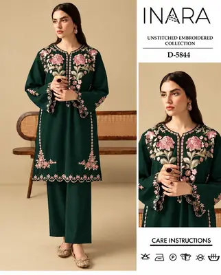 2 Pcs Women's Unstitched Embroidered Suit