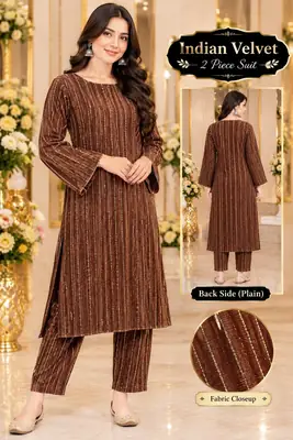 2 Pcs Women's Unstitched Dyed Suit