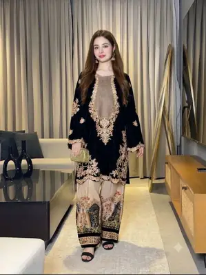 2 Pcs Women's Unstitched Embroidered Suit