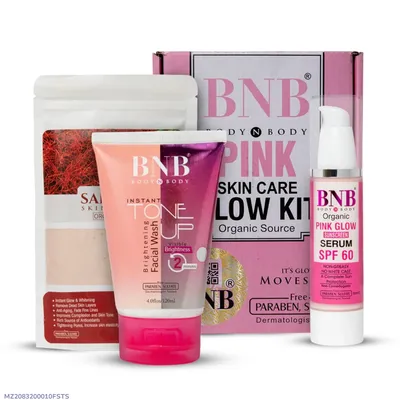 BNB Pink Face Glow Kit | 3-in-1 Skincare Wash Mask SPF Protection Set thumbnail 1