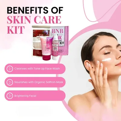 BNB Pink Face Glow Kit | 3-in-1 Skincare Wash Mask SPF Protection Set thumbnail 3