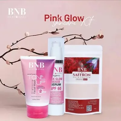 BNB Pink Face Glow Kit | 3-in-1 Skincare Wash Mask SPF Protection Set thumbnail 5