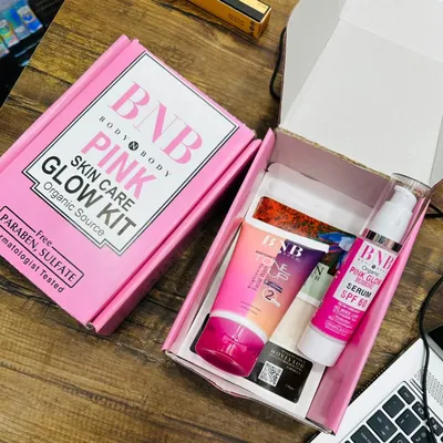 BNB Pink Face Glow Kit | 3-in-1 Skincare Wash Mask SPF Protection Set thumbnail 6