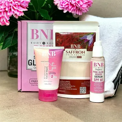 BNB Pink Face Glow Kit | 3-in-1 Skincare Wash Mask SPF Protection Set thumbnail 7