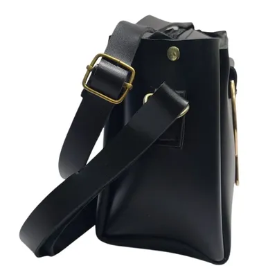 Women's PU Leather Plain Shoulder Bag thumbnail 3