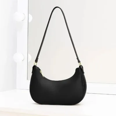 Women's PU Leather Plain Shoulder Bag thumbnail 6