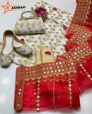 Fancy Eid 5-Piece Embroidered Khussa Suit for Women White thumbnail 2