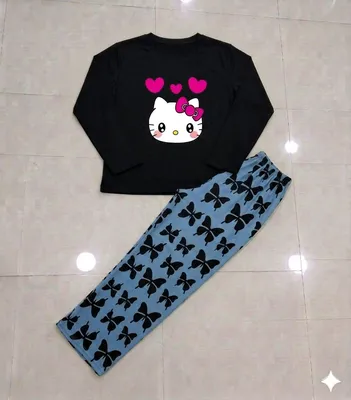 Hello Kitty Night Suit Black Butterfly Pants thumbnail 3