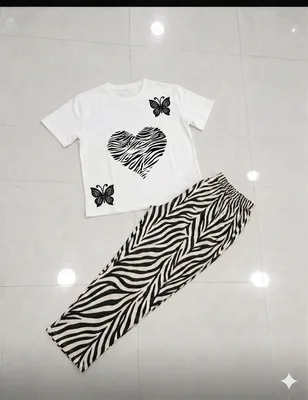 White Butterfly Heart Night Suit for Girls Medium to XL thumbnail 3