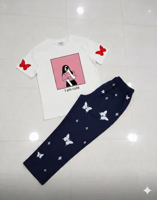 Women Printed Night Suit White Jersey 2 Pcs Medium to XL thumbnail 2