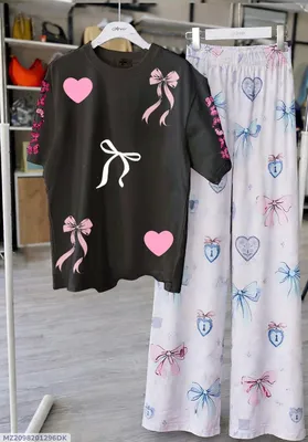 2 Pcs Women's Stitched Cotton Jersey Printed Night Suit