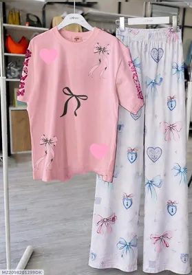 2 Pcs Women's Stitched Cotton Jersey Printed Night Suit
