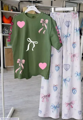 2 Pcs Women's Stitched Cotton Jersey Printed Night Suit