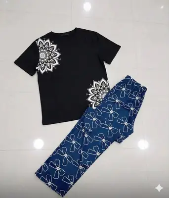 2 Pcs Women's Stitched Jersey Printed Night Suit thumbnail 2