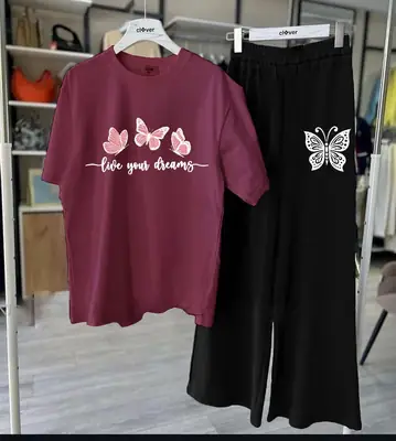 2 Pcs Women's Stitched Jersey Printed Night Suit thumbnail 4