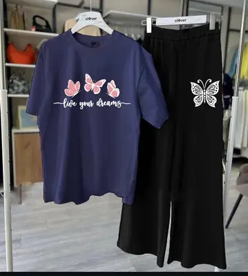 2 Pcs Women's Stitched Jersey Printed Night Suit thumbnail 4