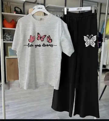 2 Pcs Women's Stitched Jersey Printed Night Suit thumbnail 4