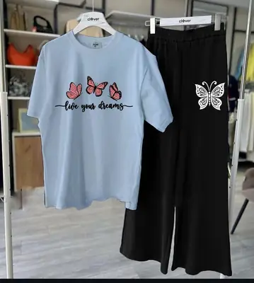 2 Pcs Women's Stitched Jersey Printed Night Suit thumbnail 4