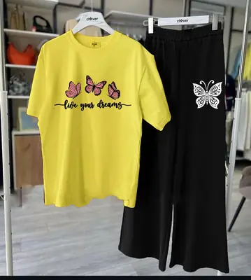 2 Pcs Women's Stitched Jersey Printed Night Suit thumbnail 4