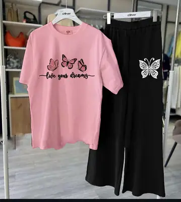 2 Pcs Women's Stitched Jersey Printed Night Suit thumbnail 4