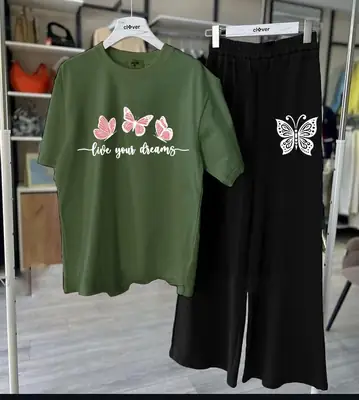 2 Pcs Women's Stitched Jersey Printed Night Suit thumbnail 4