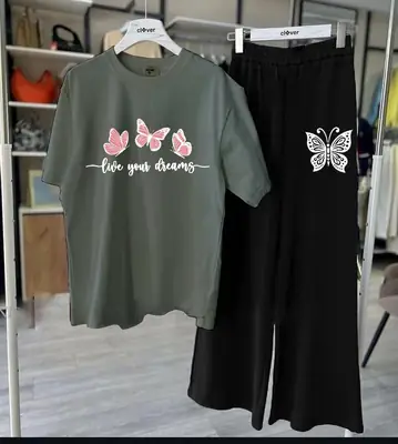 2 Pcs Women's Stitched Jersey Printed Night Suit thumbnail 4