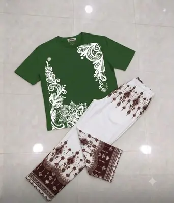 2 Pcs Women's Stitched Jersey Printed Night Suit thumbnail 2