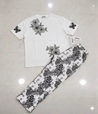 2 Pcs Women's Stitched Jersey Printed Night Suit thumbnail 2