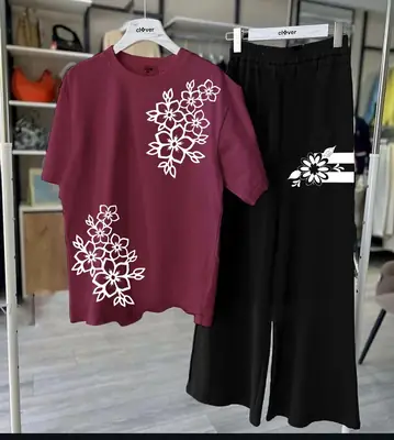 2 Pcs Women's Stitched Cotton Jersey Printed Night Suit