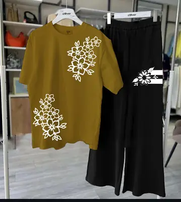 2 Pcs Women's Stitched Cotton Jersey Printed Night Suit