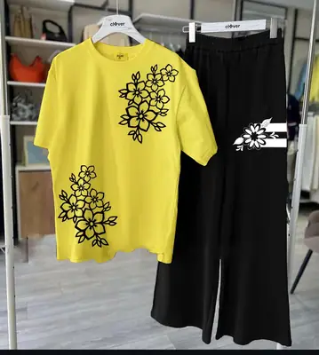2 Pcs Women's Stitched Cotton Jersey Printed Night Suit