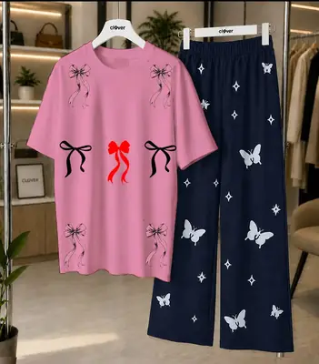 2 Pcs Women's Stitched Cotton Jersey Printed Night Suit