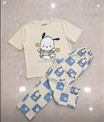 2 Pcs Women's Stitched Jersey Printed Night Suit thumbnail 3