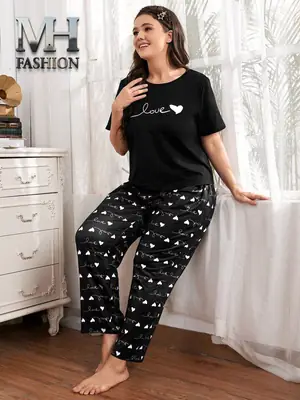 2 Pcs Women's Stitched Jersey Printed Night Suit thumbnail 4