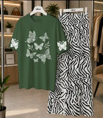 2 Pcs Women's Stitched Jersey Printed Night Suit thumbnail 4