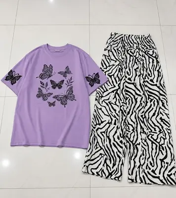 2 Pcs Women's Stitched Jersey Printed Night Suit thumbnail 3