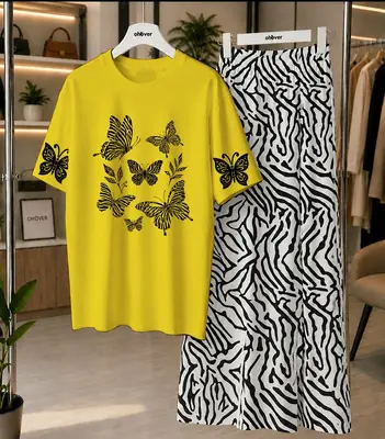 2 Pcs Women's Stitched Jersey Printed Night Suit