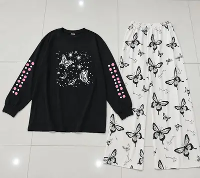 2 Pcs Women's Stitched Cotton Jersey Printed Night Suit thumbnail 2