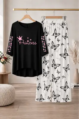 2 Pcs Women's Stitched Cotton Jersey Printed Night Suit