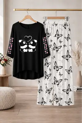 2 Pcs Women's Stitched Cotton Jersey Printed Night Suit