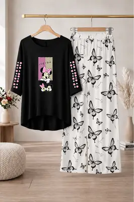 2 Pcs Women's Stitched Cotton Jersey Printed Night Suit