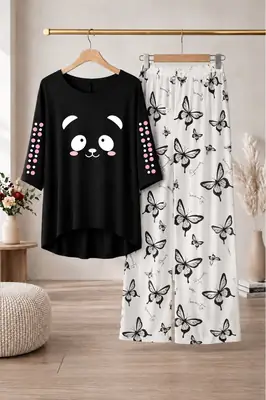 2 Pcs Women's Stitched Cotton Jersey Printed Night Suit