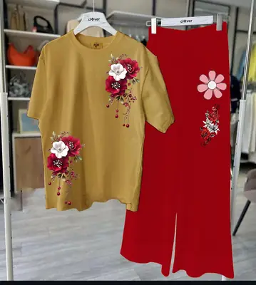 2 Pcs Women's Stitched Cotton Jersey Printed Night Suit