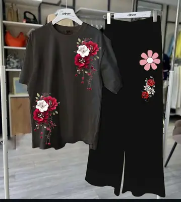 2 Pcs Women's Stitched Cotton Jersey Printed Night Suit