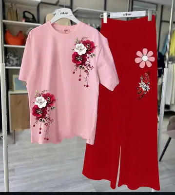 2 Pcs Women's Stitched Cotton Jersey Printed Night Suit
